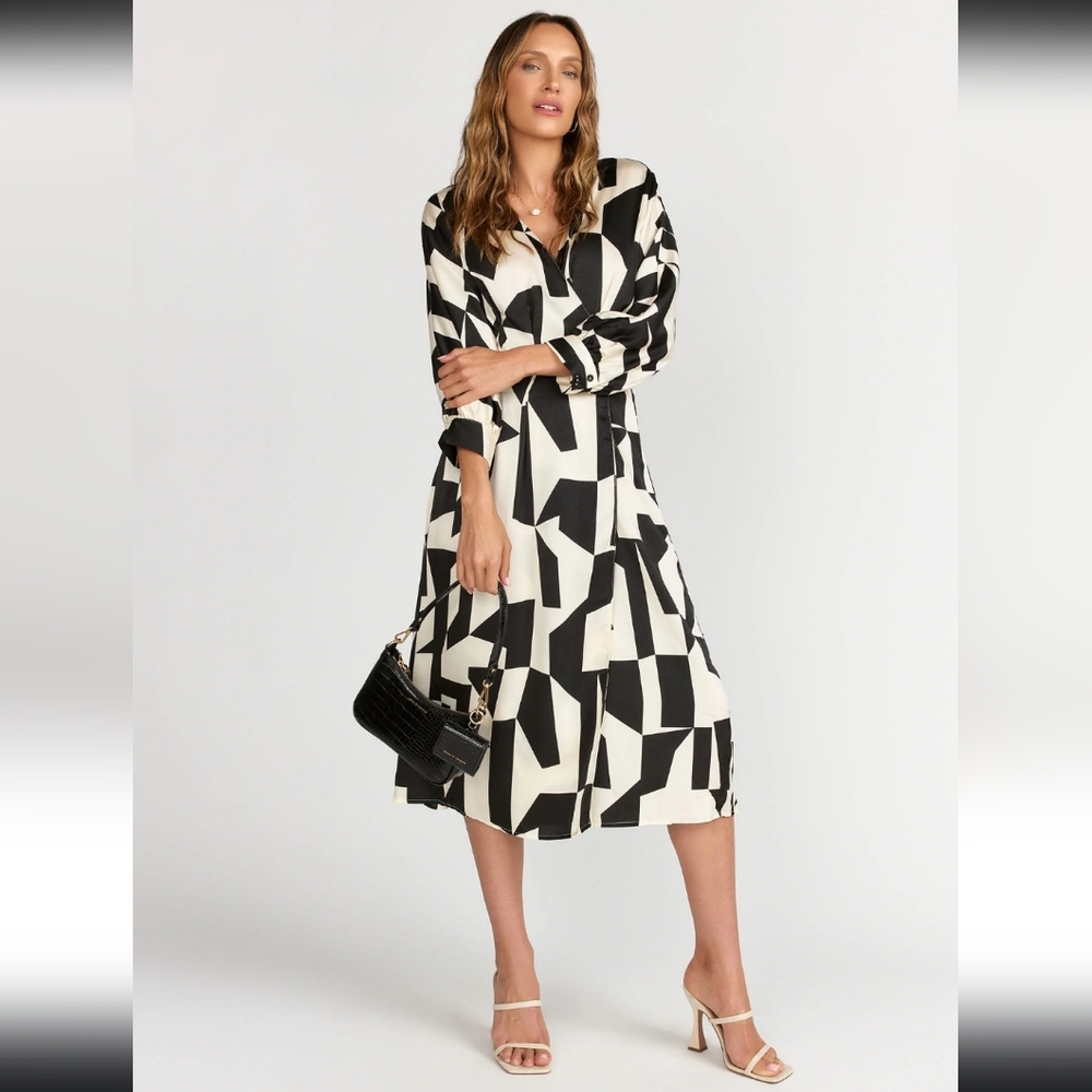 New York & Company Womens Abstract Print Dress Forum Dress Medium